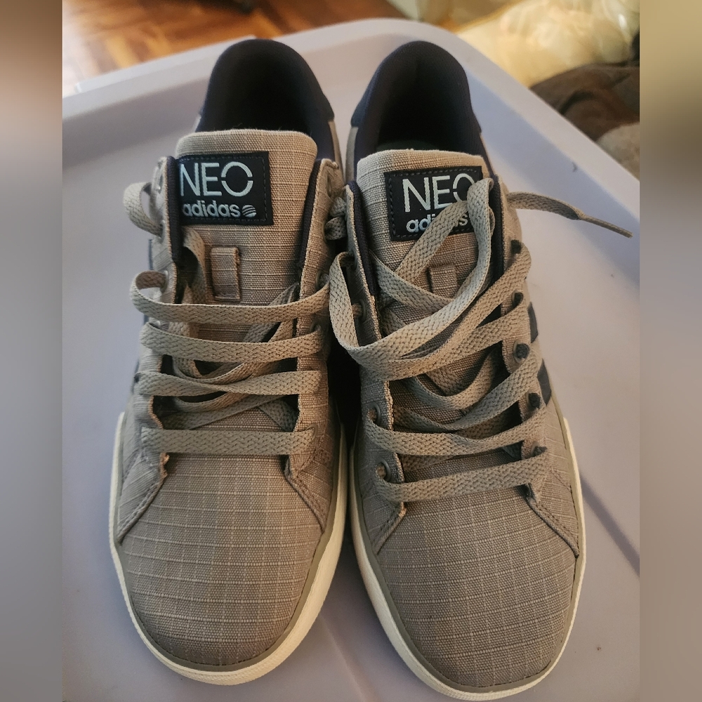Adidas NEO Men's Textured Gray Sneakers.ortholite Insoles